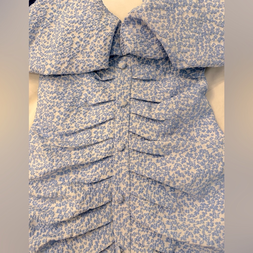 NWT Giselle draped BLUE FLORAL mini dress Fashion Nova - Picture 4 of 10